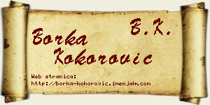 Borka Kokorović vizit kartica